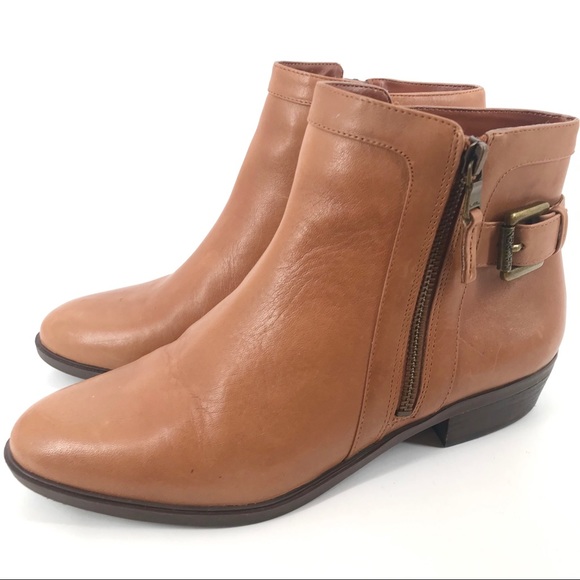 Lauren Ralph Lauren Leather Tan Brown Bootie Sz 9 - Picture 2 of 8